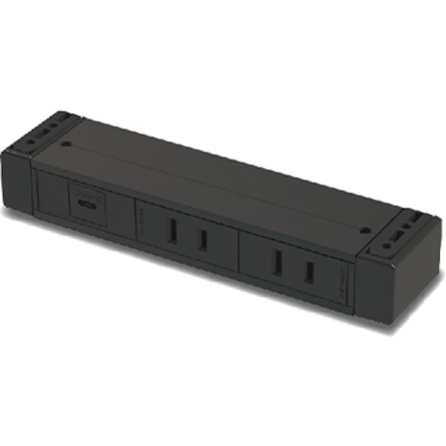 石黒製作所　ＰＬＡ-ＰＡＲＴ　G001　カセット式コンセント　3口　電源/電源/USB-C(コード付)　コード長：2ｍ　15A　125V　最大：1500W　黒　G001-3-EEC-B｜わがと照明 10,621円