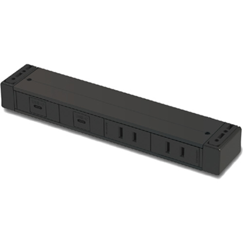 石黒製造所 ＰＬＡ-ＰＡＲＴ G001 テープ式差し込み 4口 ワット数/ワット数/USB-C(吊りひも付)/USB-C(吊りひも付) 吊りひも長：2ｍ 15A 125V 最大限度：1500W 黒 G001-4-EECC-B 花・ガーデン・DIY-コンセント-電設資材