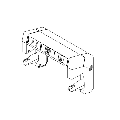 石黒製作所　ＰＬＡ-ＰＡＲＴ　G002　クランプ式コンセント　背面カバー　3口　電源/USB-A(中継)/USB-C(コード付)　コード長：2ｍ　15A　125V　最大：1500W　黒　G002-3-EAC-B｜わがと照明 12,580円