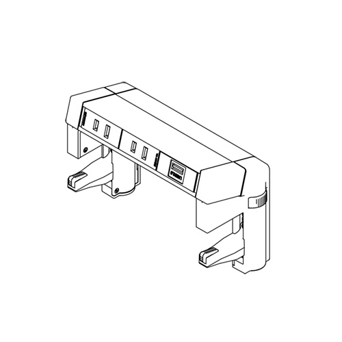 石黒製作所　ＰＬＡ-ＰＡＲＴ　G002　クランプ式コンセント　背面カバー　3口　電源/電源/USB-A(中継)　コード長：2ｍ　15A　125V　最大：1500W　黒　G002-3-EEA-B｜わがと照明