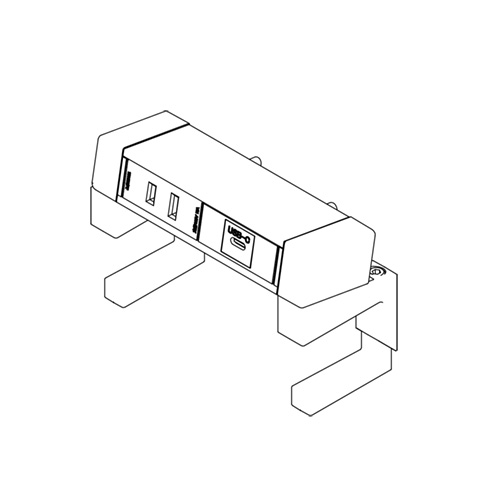 石黒製作所　ＰＬＡ-ＰＡＲＴ　G004　クランプ式コンセント　2口　電源/USC-C(コード付)　コード長：2ｍ　15A　125V　最大：1500W　黒　G004-2-EC-B｜わがと照明