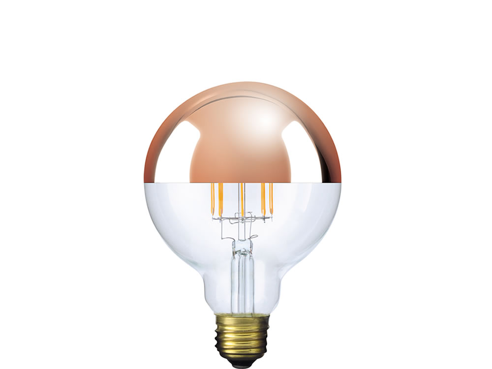 ビートソニック OnlyOne(オンリーワン) LED電球 Siphon(サイフォン) ボール電球形 Ball95(ボール95) Coppermirror G95(外径95mm) 50W形相当 暖系電球色(2200K) E26 6W 500lm クリアガラス(カッパーミラー) LDF63D