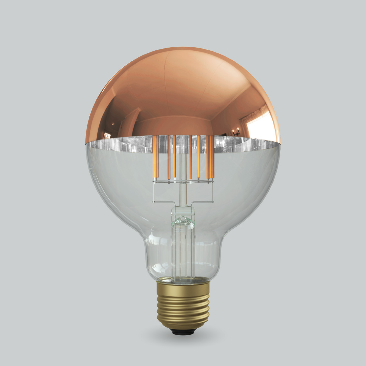 ビートソニック　OnlyOne(オンリーワン)　LED電球　Siphon(サイフォン)　ボール電球形　Ball95(ボール95)　Coppermirror　G95(外径95mm)　55W形相当　電球色(2700K)　E26　6.0W　600lm　クリアガラス(カッパーミラー)　LDF64D