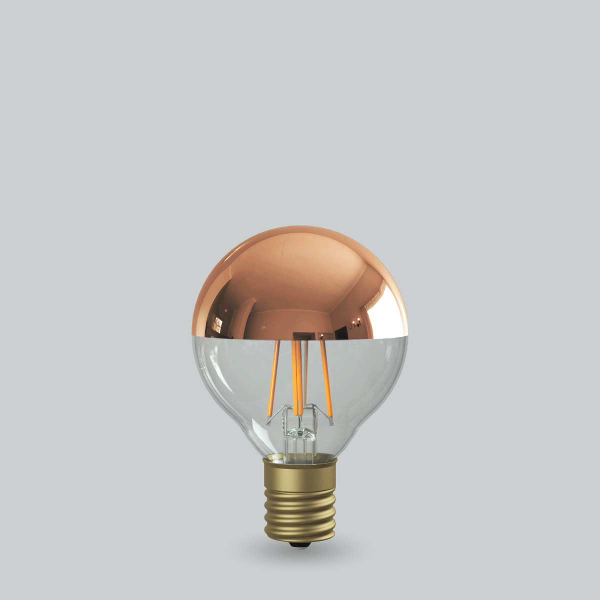 ビートソニック OnlyOne(オンリーワン) LED電球 Siphon(サイフォン) ボール電球形 Ball50(ボール50) Coppermirror G50(外径50mm) 40W形相当 電球色(2700K) E17 3.0W 325lm クリアガラス(カッパーミラー) LDF128D