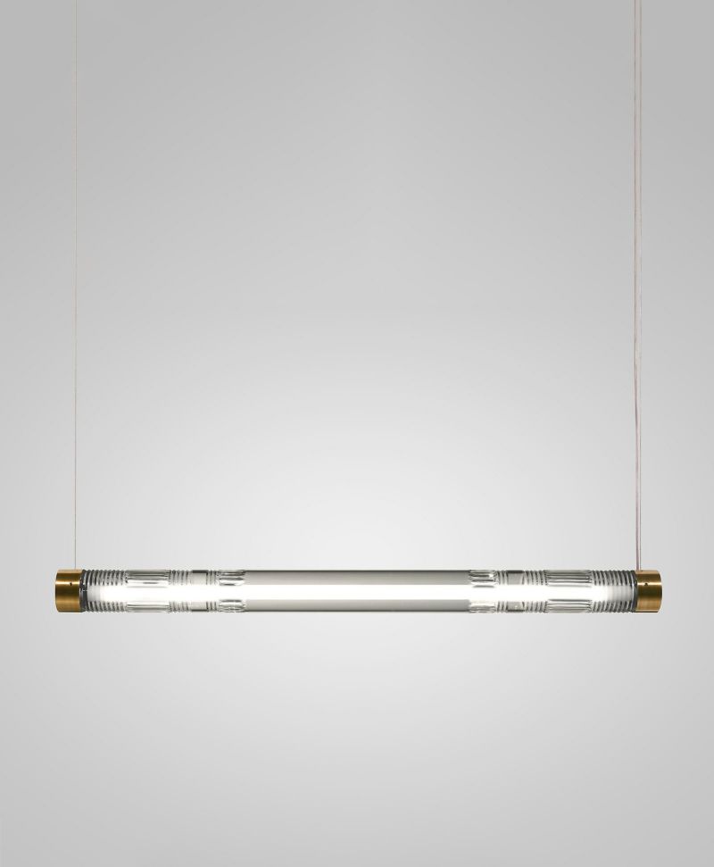 ＬＥＥ ＢＲＯＯＭ リー・ブルーム シャンデリヤ点火装置 CRYSTAL TUBE PENDANT 上昇限度直付 内蔵LED（白熱電球色） BRASHED BRASS（ブラッシュドブラス） CRYSTAL TUBE PENDANT BRASHED BRASS
