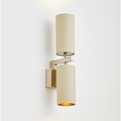 MAXRAY TUTU BRACKET WHITE BRONZE/ツツ ブラケット ブラケットライト 2灯 直付タイプ 本体色:サテンサンドベージュ E11口金 ランプ別売 MB50455-03(OP01745+OP0168603)|わがと照明
