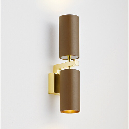 MAXRAY TUTU BRACKET GOLD/ツツ ブラケット ブラケットライト 2灯 直付タイプ 本体色:サテンブラウン E11口金 ランプ別売 MB50456-21(OP01745+OP0168621)|わがと照明
