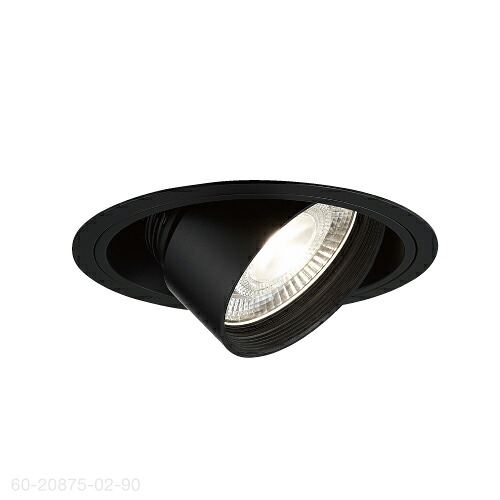 ＭＡＸＲＡＹ　TAURUS　ユニバーサル（アジャスタブルダウンライト）　φ125mm　本体色ブラック(黒)　LED内蔵　2700K(電球色)　全光束1865lm　配光：広角　専用調光器対応　60-20875-02-90(MD208750290+OP0126370)