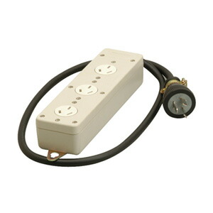 明工社　高容量タップ　高容量２０Ａ平刃形タップ　３コ口タップ　３Ｐ　２０Ａ　２５０Ｖ　コード１ｍ付　ＶＣＴ３.５ｍｍ２　MR2935