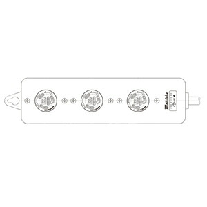 明工社　引掛マルチタップ　２０Ａ　２５０Ｖ　３コ口　接地２Ｐ　Ｌ６-２０Ｐ付　ＶＣＴケーブル３ｍ　MR7699W8TL3 ※受注生産品