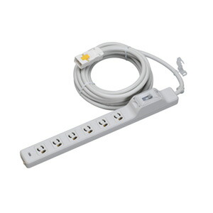 明工社　ＯＡ用抜け止め接地タップ　２０Ａ安全ブレーカ付　６コ口　１５Ａ　１２５Ｖ　ランプ　マグネット　幹線用ハーネスプラグ付　ＶＣＴ３ｍ　白　MR7933NT3 ※受注生産品