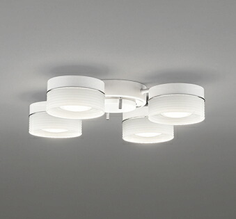 ＯＤＥＬＩＣ　シャンデリア　簡易取付A　引掛シーリング　高演色LED　～4.5畳　LEDランプ付　4灯　非調光　温白色3500K　マットホワイト　OC257172WR｜わがと照明