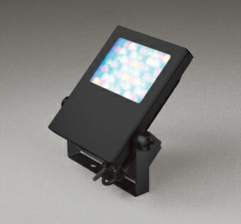 ＯＤＥＬＩＣ　エクステリアライト　投光器　屋外用スクエアライト　防雨型　DMX制御　ナロー配光　5000lmタイプ　RGBカラー+電球色～昼光色　黒（ブラック）　OE033018RG
