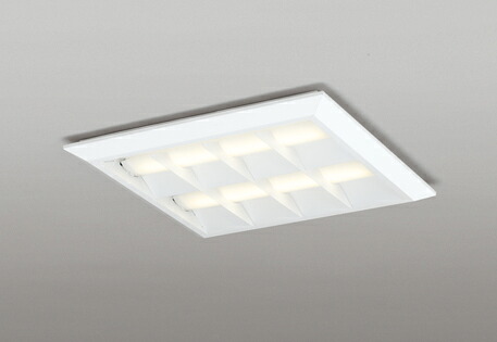 ODELIC LEDベースライト 直付・埋込兼用型 埋込穴□500mm ルーバー付 電球色 FHP32W×3灯相当 LEDユニット付き XL501054P1E