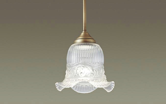 パナソニック　天井吊下型　LED（電球色）　ペンダント　ガラスセードタイプ・直付タイプ　LED電球交換型　白熱電球40形1灯器具相当　LEDランプ付　LGB15367Z｜わがと照明