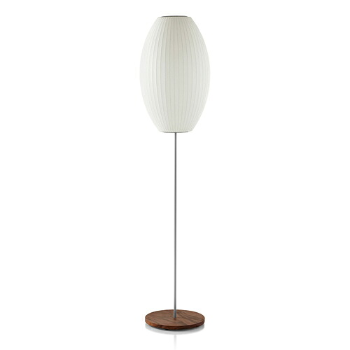 ロイヤルファニチャー HermanMiller（ハーマンミラー） NELSON BUBBLE LAMP(ネルソン・砂上の楼閣照明ランプ) NELSON CIGAR LOTUS FLOOR M WALNUT 立ち会い場照明ランプ フットスイッチ付き添い人 照明ランプ別売(E26 100W×1) 白いこと BCIGARLOTUSFLOOR-M-F-WAL