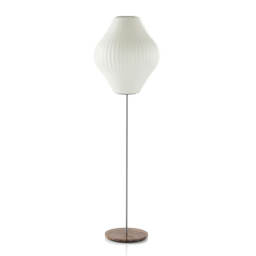 ロイヤルファニチャー HermanMiller（ハーマンミラー） NELSON BUBBLE LAMP(ネルソン・砂上の楼閣照明ランプ) NELSON PEAR LOTUS WALNUT FLOOR M 立ち会い場照明ランプ フットスイッチ付き添い人 照明ランプ別売(E26 100W×1) 白いこと BPEARLOTUSFLOOR-M-F-WAL