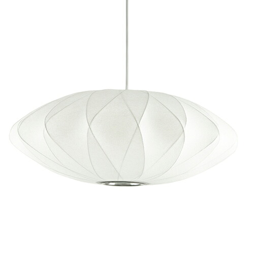 ロイヤルファニチャー　HermanMiller（ハーマンミラー）　NELSON BUBBLE LAMP(ネルソン・バブルランプ)　NELSON CRISSCROSS BUBBLE PENDANT SAUCER　ペンダントライト　引掛シーリング　ランプ別売(E26 100W×1)　ホワイト　BSAUCER-CC-P