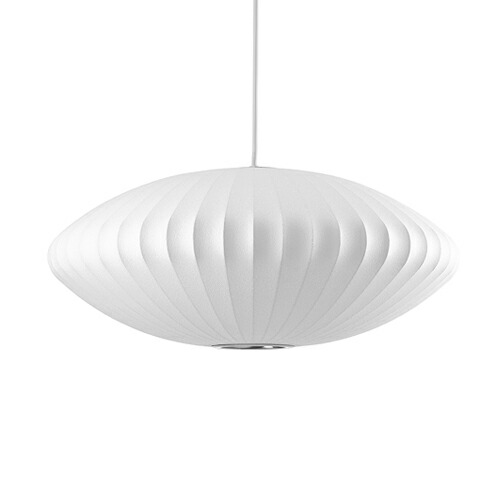 ロイヤルファニチャー　HermanMiller（ハーマンミラー）　NELSON BUBBLE LAMP(ネルソン・バブルランプ)　NELSON SAUCER BUBBLE PENDANT MEDIUM　ペンダントライト　引掛シーリング　ランプ別売(E26 100W×1)　ホワイト　BSAUCER-M-P