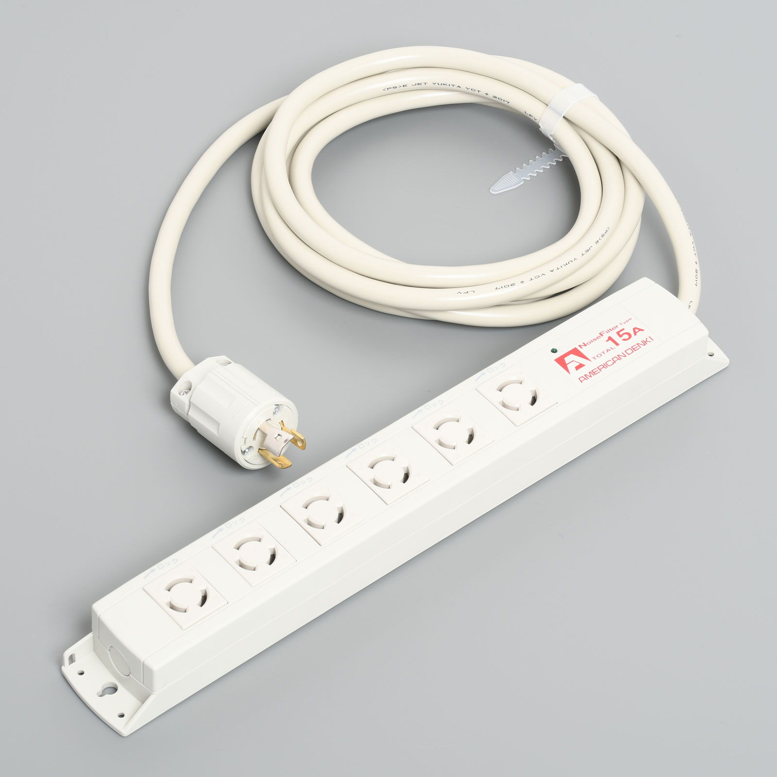 アメリカン電機 接地形2P 15A 125V マルチユースOAタップ 引掛形6ヶ口 コード3M 引掛形プラグ KC1210NF ※受注生産品