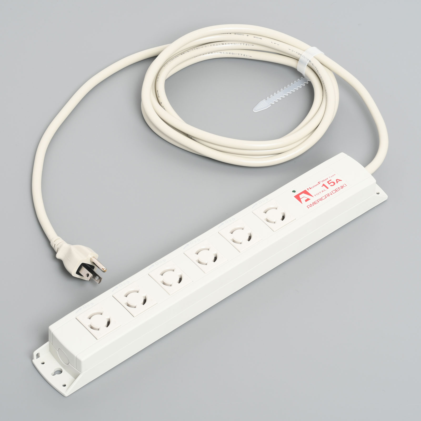 アメリカン電機　接地形2P 15A 125V　マルチユースOAタップ 引掛形6ヶ口 コード3M 一体成形プラグ　KC1214NF　※受注生産品