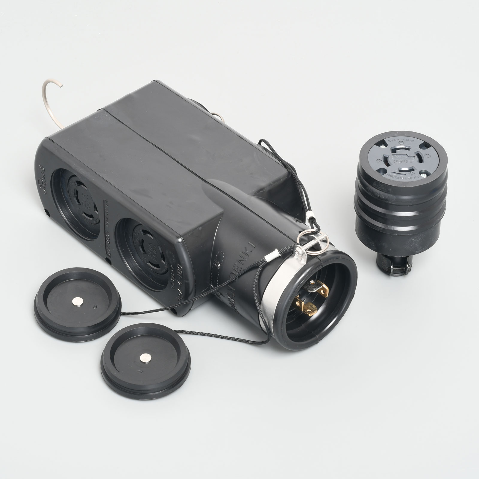 アメリカン電機　携帯用電源函　接地形３Ｐ　２０Ａ　２５０Ｖ　移動用分岐ボックス 引掛形4ヶ口　PRZ4160