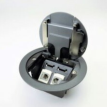 ＴＥＲＡＤＡ　フロアコンセント　テラコン　プラグ収納コンセント　LCRプレート器具(TEL&times;2／シルバーメタリック)　LCR10066｜わがと照明