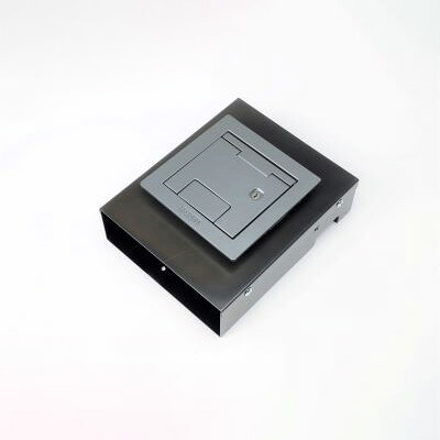 TERADA フロアコンセント テラコン フリーアクセスフロア用 バリアフリー対応スマートコンセント CEEシリーズ ボックス+180度開閉プレート(シルバーメタリック カギ付) CEE71000K|わがと照明