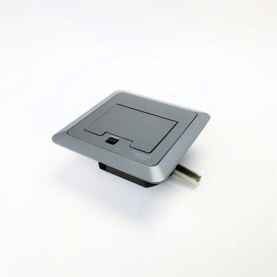 TERADA フロアコンセント テラコン フリーアクセスフロア用 イーナコンセント EEMシリーズ コンセントボックス+角型プレート(シルバーメタリック) EEM10000|わがと照明