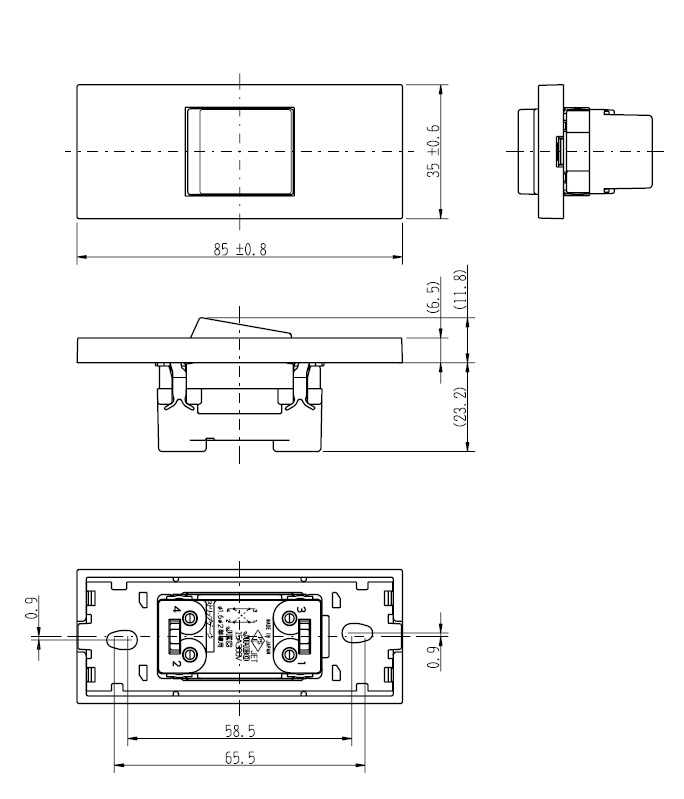 楽天市場 神保電器 ｎｋシリーズ 家具 機器用４路スイッチセット 什器用 １口 ソリッドグレー ｓｇ Kag 1507 受注生産品 わがと照明