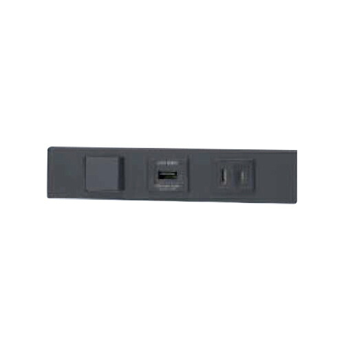 神保電器　ＮＫシリーズ　家具・機器用３路スイッチ＋ＵＳＢコンセント＋扉付コンセントセット（什器用）　ソフトブラック（ＳＢ）　KAG-3586 ※受注生産品 7,223円