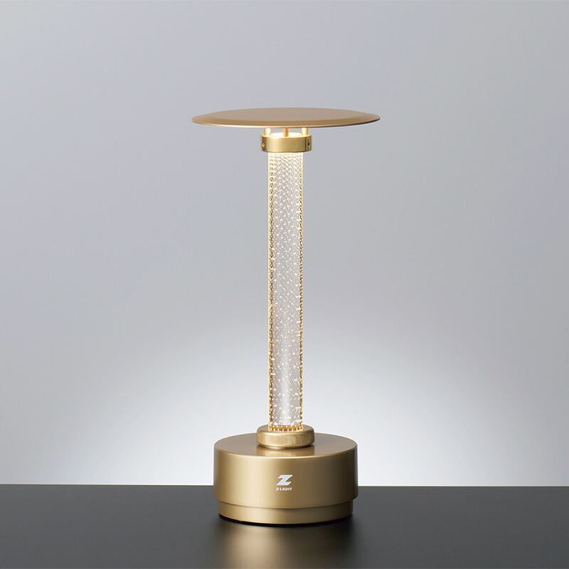 ｙａｍａｄａ ＬＥＤ速見表照明ランプ Ｚともし火つづき物 フルムーン ＬＥＤ一からだ付き 白熱電球色 ３度合い調光 タッチスイッチ 本体色：繻子ゴールド 卓上型 乾電池内蔵 ＩＰ６６防雨型 TZ-3GL インテリア・寝具・収納-デスクライト・テーブルランプ