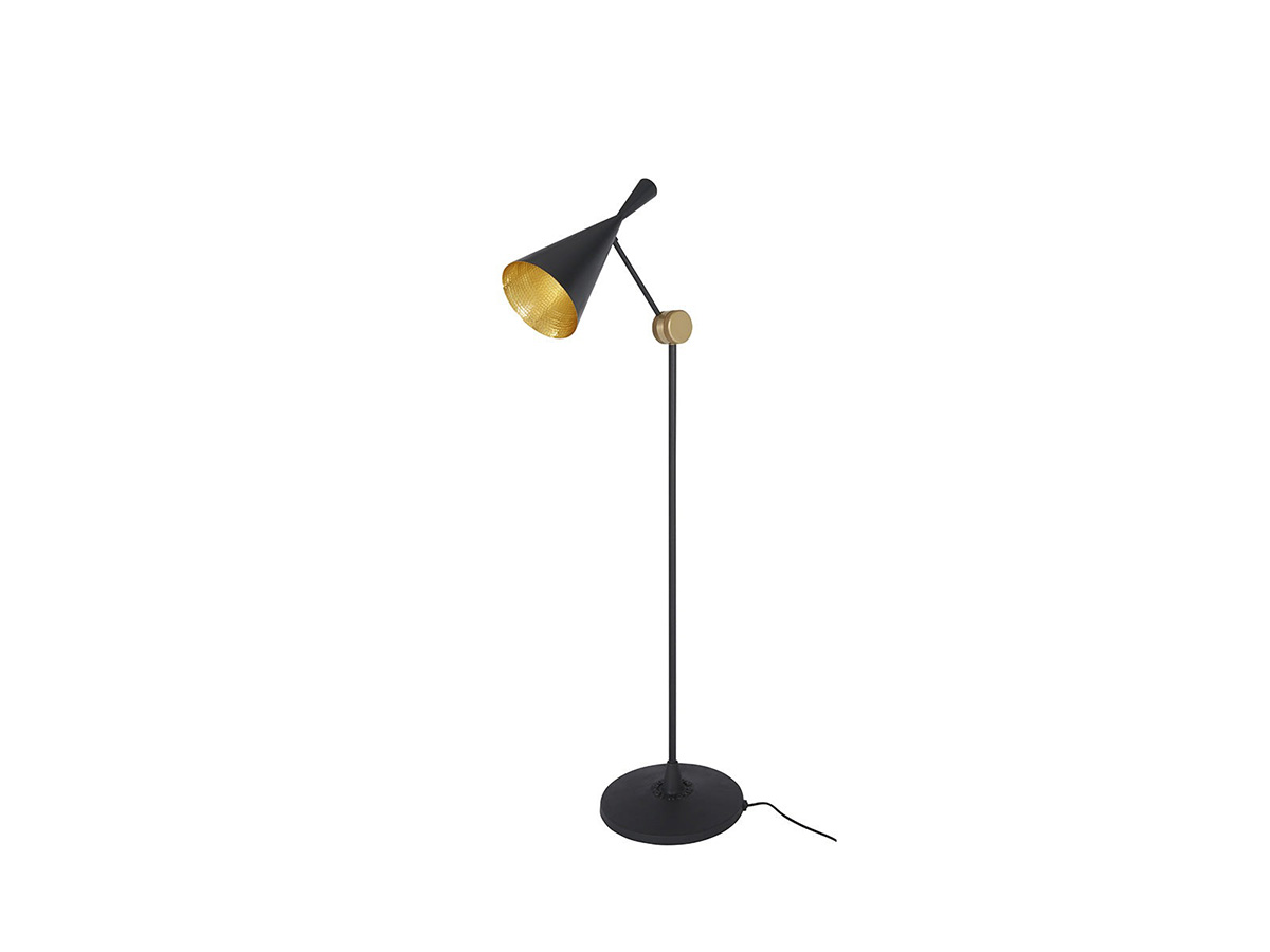 Ｔｏｍ Ｄｉｘｏｎ　トム・ディクソン　フロアライト　フロアスタンド　BEAT FLOOR LED（ビートフロアLED）　高さ1570mm　調光　6.0W　3000K　フットスイッチ付き　黒（ブラック）　LED内蔵　BEAT FLOOR LED BLACK