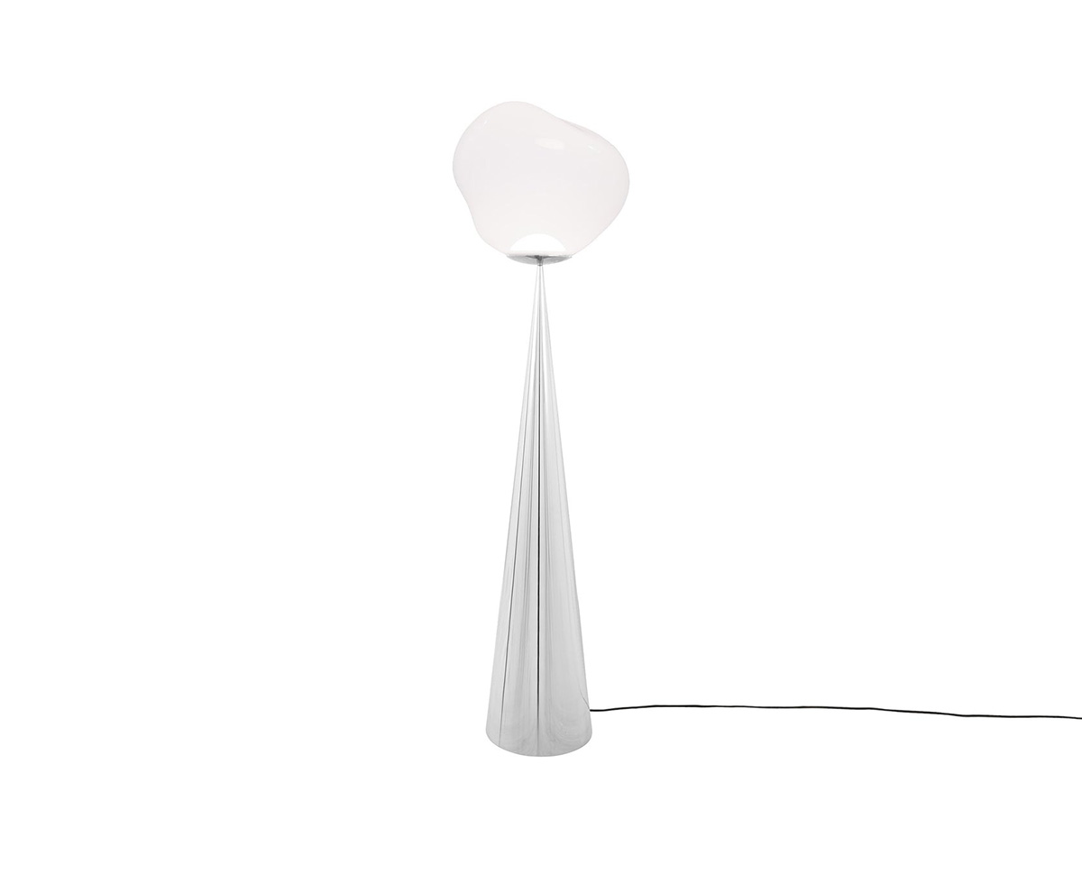 Ｔｏｍ Ｄｉｘｏｎ トム・ディクソン 立ち会い場ともし火 立ち会い場照明ランプ MELT CONE FAT FLOOR SILVER（メルトコーンファットフロアシルバー） 高さ1740粍 無座標軸調光 6.0W 3000K 差し込み・外付取り替えっこ付き添い人 乳白色 LED内蔵 MELT CONE FAT FLOOR SILVER OPAL
