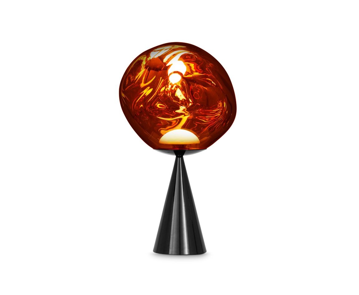 Ｔｏｍ Ｄｉｘｏｎ トム・ディクソン 速見表ともし火 MELT CONE FAT TABLE（メルトコーンファットテーブル） 調光 6.0W 3000K コッパー LED内蔵 差し込み・外付調光取り替えっこ付き添い人 速見表 勉強机ともし火 MELT CONE FAT TABLE COPPER ライト・照明器具-インテリア・寝具・収納-デスクライト・テーブルランプ