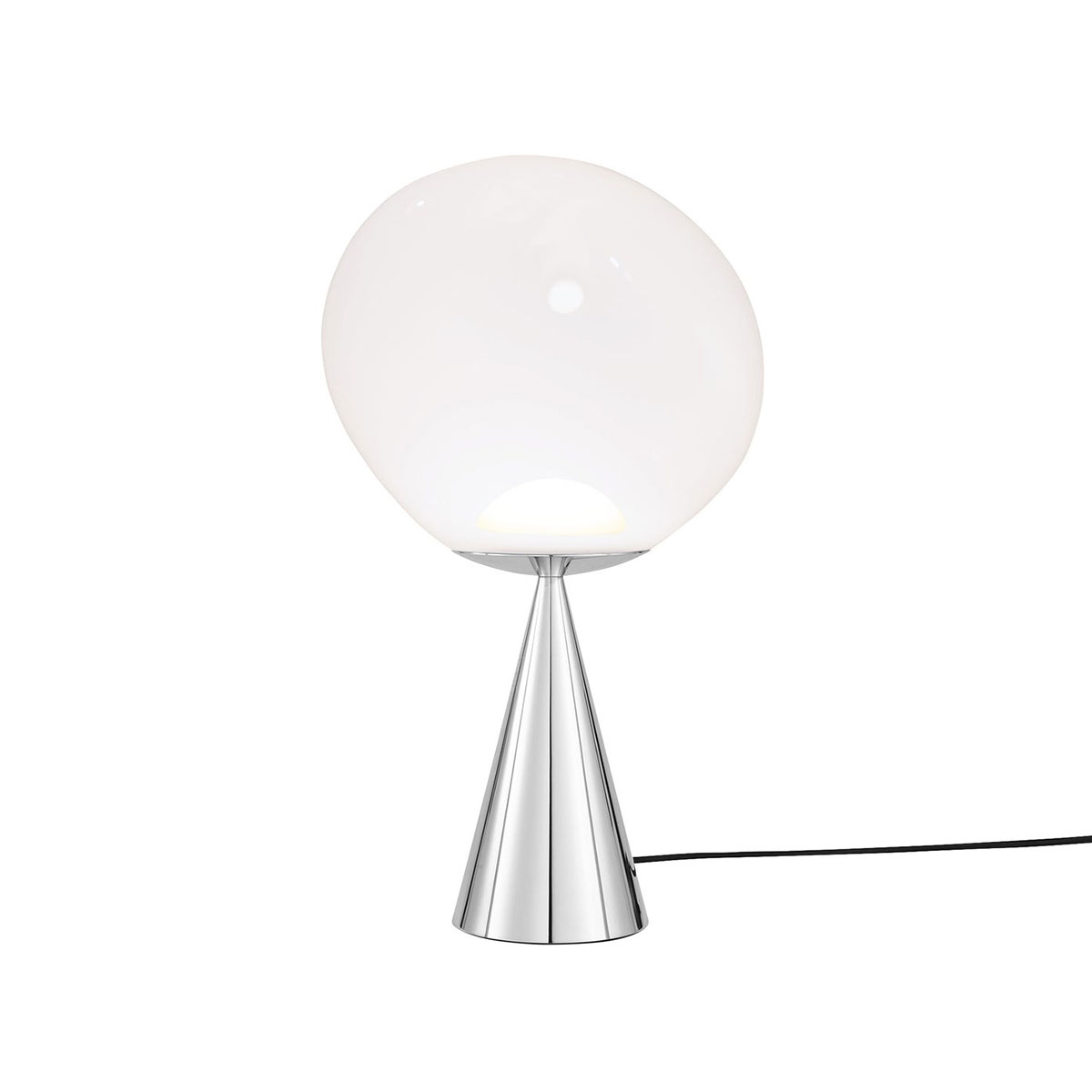 Ｔｏｍ Ｄｉｘｏｎ　トム・ディクソン　テーブルライト　MELT CONE FAT TABLE SILVER（メルトコーンファットテーブルシルバー）　調光　6.0W　電球色　オパール　LED内蔵　コンセント・外付調光スイッチ付き　テーブル　デスクライト　MELT CONE FAT TABLE SILVER OPAL