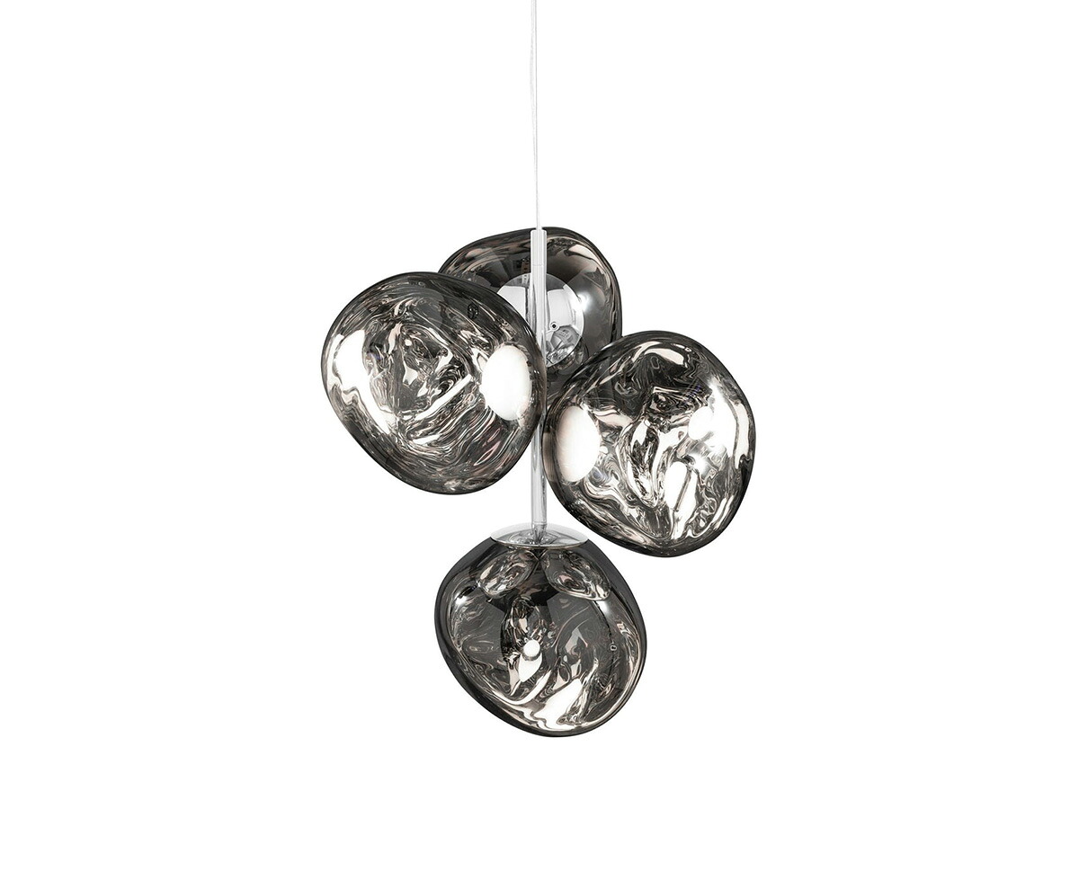 Ｔｏｍ Ｄｉｘｏｎ　トム・ディクソン　シャンデリア　MELT MINI CHANDELIER（メルトミニシャンデリア）　簡易取付/引掛シーリング（引掛ローゼット/ハンガー付のみ）　定格光束3200lm　内蔵LED24W　3000K　クローム　MELT MINI CHANDELIER CHROME-ST