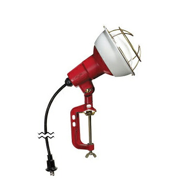 ＨＡＴＡＹＡ RC-型御勤め灯（投光照明器） 露天用 二眼レフ照明ランプ１８０Ｗ １１０Ｖ Ｅ２６口金用（照明ランプ付） かばい立て バイス付き添い人 雨合羽繋ぎ 電話線長さ１０ｍ 本体色：赤（赤いこと） RC-210