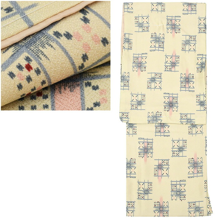 22110【 Ｌ 袷せ 】 洗える御召しもの 袷 仕立てもの売り上げ金 ちりめん出どころ プレタ レディースあわせ 御召しもの 小紋 成人女性 レディース kimono 広衿 心地好い 着飾る Ｌ大きさ 総柄 appk1429-l