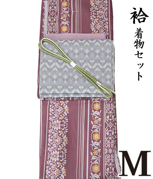 23870【 晩秋冬春 ♪ 御召しもの４点仕掛ける 】 【 Ｍ 袷 】   洗える御召しもの + 【 国産 】 洗える八寸名古屋帯 + 二越ちりめん 洗える帯揚げ + 正絹帯〆【４点仕掛ける】小紋 地紋 粋 レトロ コーデ 今めかしい 紫はしどい 今めかしい as-1554 pngy541 appk1437-m 4581