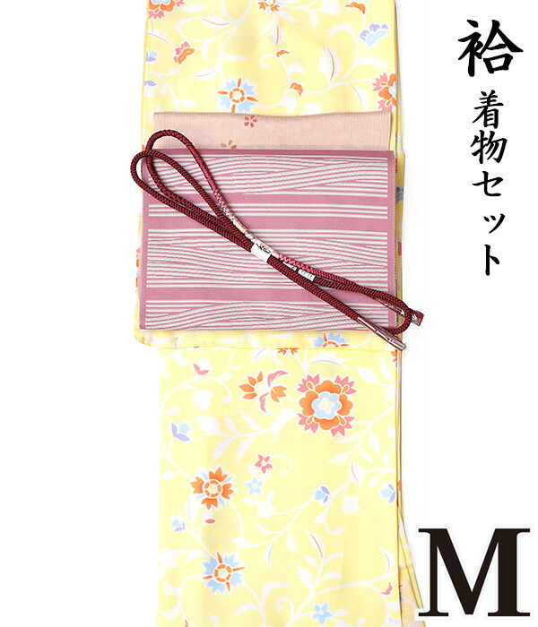 【20】 ※訳あり※【晩秋冬春♪着物４点セット】【Ｍ 袷】 洗えるちりめん着物＋【国産】洗える平き仕立て名古屋帯+正絹帯揚げ+正絹帯〆 【４点セット】洗える着物 着物セット 小紋 可愛い 華やか ポップ レトロ モダン as-1395 pngy248 appk800