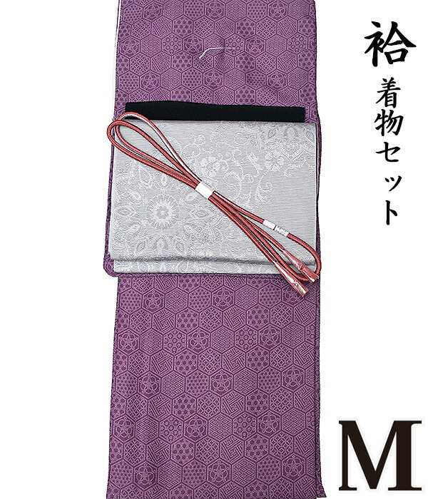 【10】27180【 晩秋冬春 ♪ 着物４点セット 】 【 Ｍ 袷 】 洗える着物 + 【 国産 】 洗える八寸名古屋帯 + 正絹帯揚げ + 正絹帯〆 【４点セット】小紋 地紋 粋 レトロ コーデ モダン as-1529 pngy486 appk1372-m