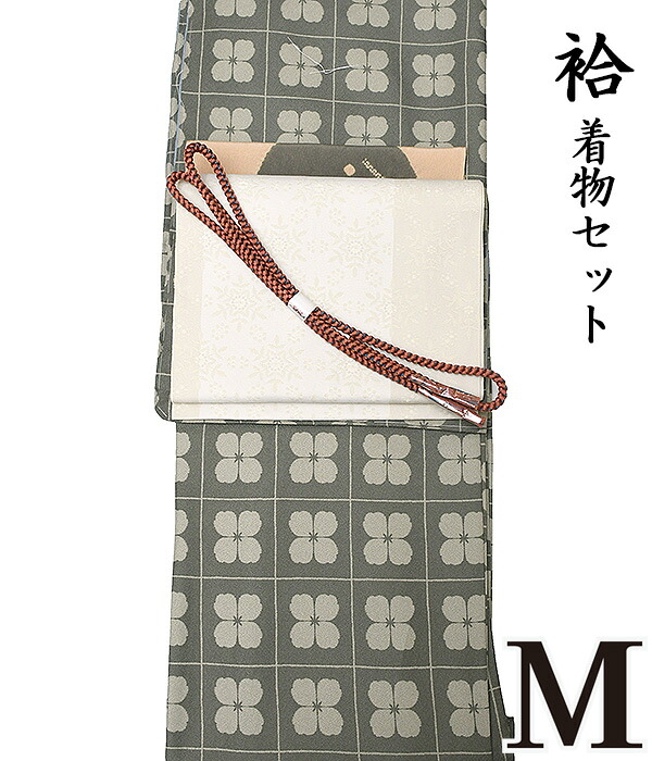 【10】26820  【 晩秋冬春 ♪ 御召しもの ４点書き割り   極 】【 Ｍ 袷 】   洗える御召しもの  + 【 国産 】 洗える八寸名古屋帯 + 正絹 帯揚げ + 正絹帯〆 【 ４点書き割り 】 小紋  粋 レトロ コーデ 今めかしい 今めかしい  粋 as-1545 pngy531 appk1340-m