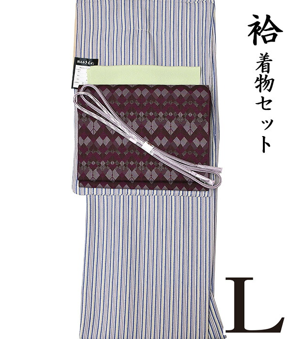 27020 【 晩秋冬春 ♪ 着物 ４点セット 極 】 【 L 袷 】 胴抜き仕立て 洗える着物 + 【 国産 】 洗える八寸名古屋帯 + 二越ちりめん 洗える帯揚げ + 正絹 帯〆 小紋 粋 レトロ コーデ モダン シック as-1549 appk1416-l pngy511 4745