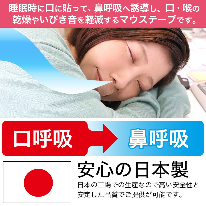 楽天市場 7 25p最大14倍 マウステープ 40枚入 3個 口閉じテープ いびき対策 鼻呼吸テープ 幅広 マウステープ 口呼吸防止テープ 日本製 鼻 呼吸 イビキ いびき防止グッズ 送料無料 わごんせる金橋