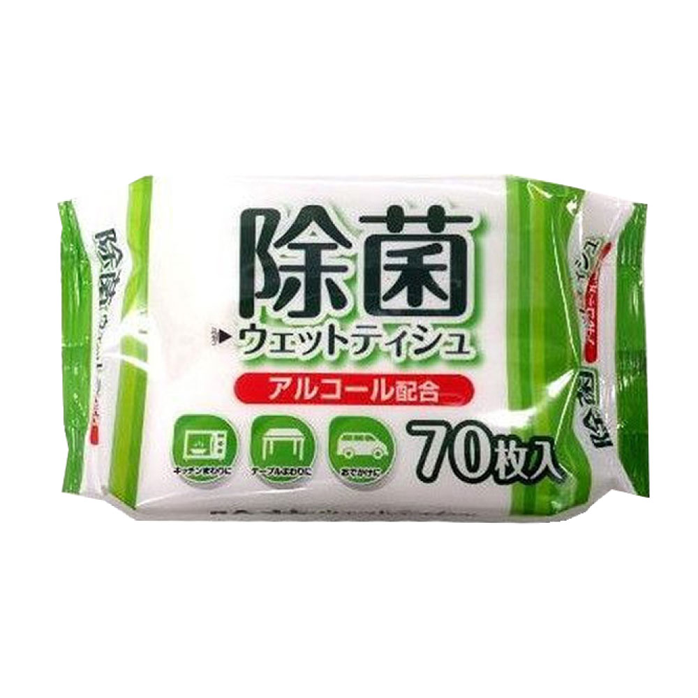 楽天市場 8 20限定p最大10倍 掃除用 ウェットティッシュ 除菌 70枚入 アルコール配合 わごんせる金橋