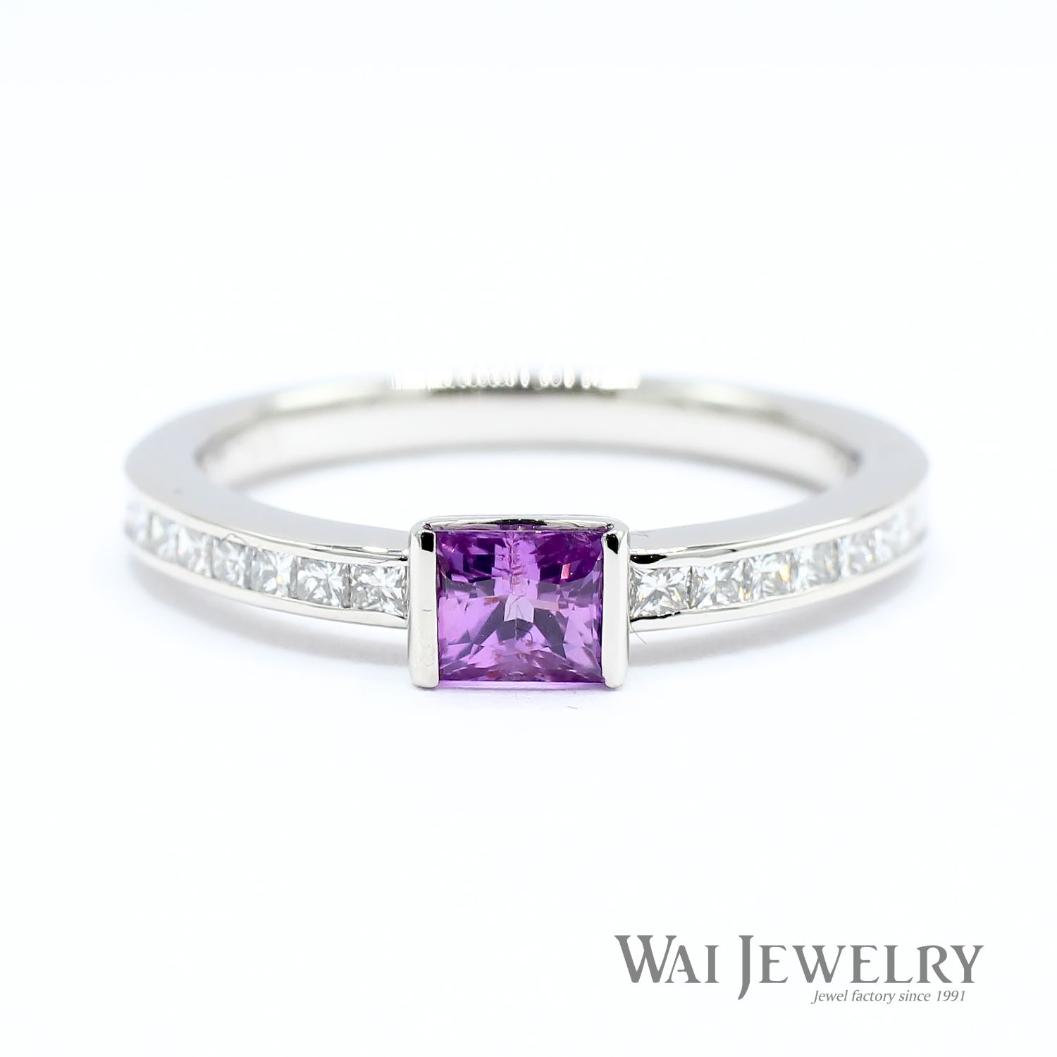 ピンクサファイア0.521ct プリンセスカットダイヤモンド0.27ct 30代 40代 50代 女性 デザイン上品指輪 レディース アクセサリー ring ギフト普段使い 保証書 送料無料 9月誕生石 プレゼント 色石 送料無料 鑑別書付き 母の日