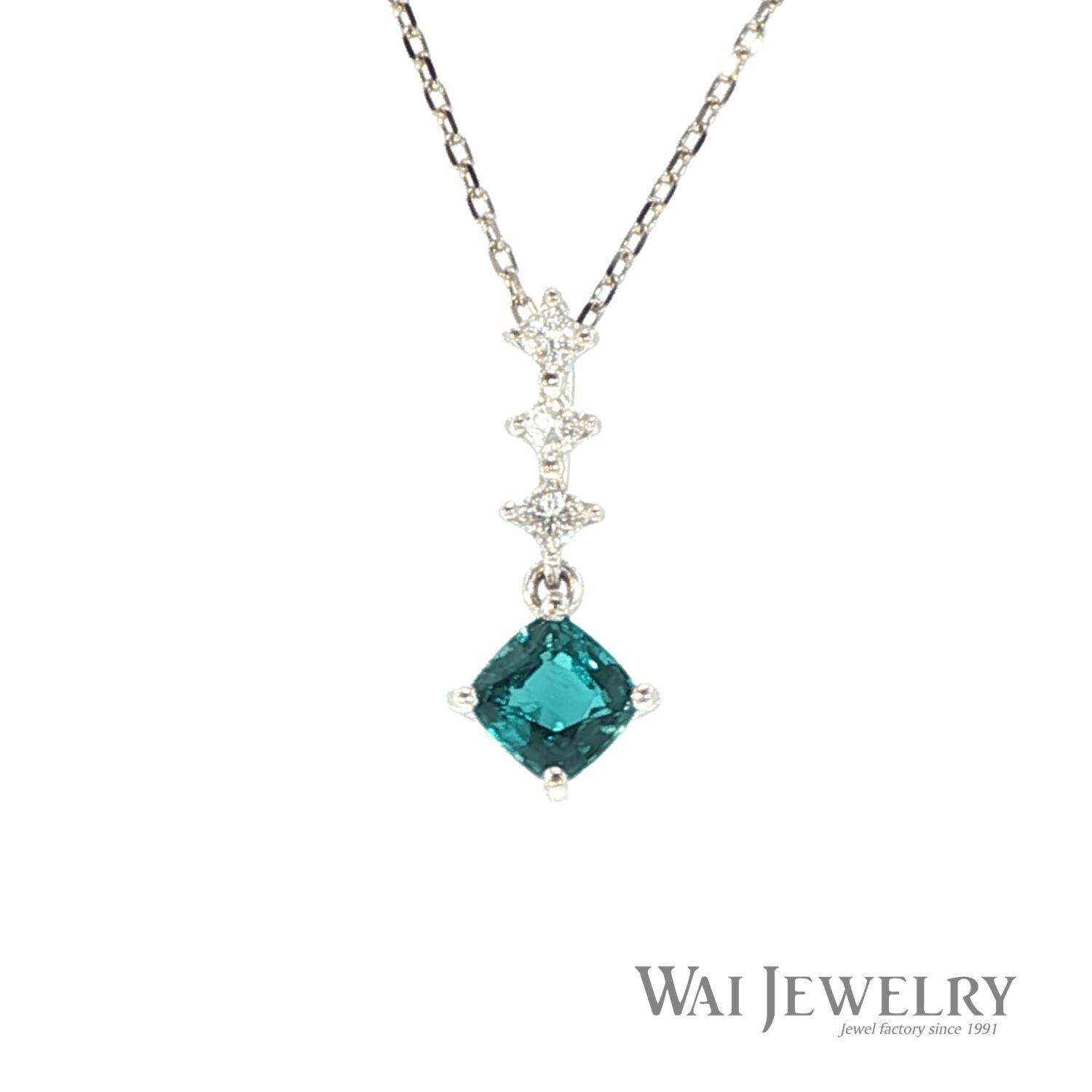 【限定1点】稀少石 グランディディエライト0.415ct（鑑別書付）ダイヤモンド0.09ct ネックレス(プラチナ）色石