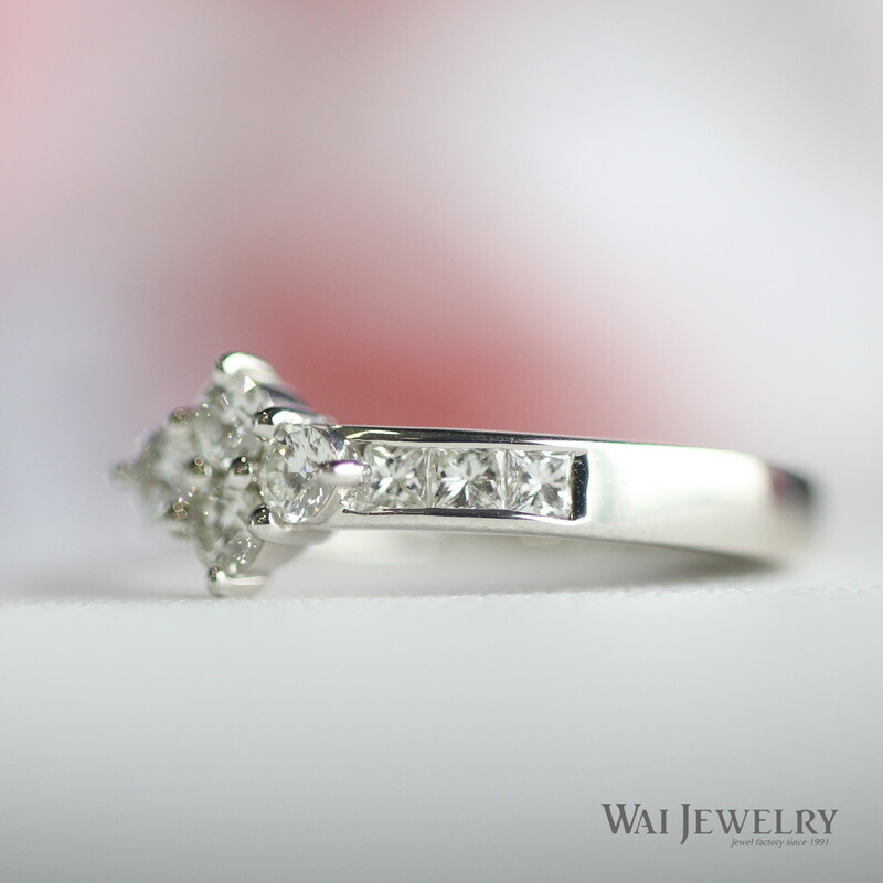 超安い品質 おしゃれ アクセサリー ジュエリー レディース ダイヤリング プラチナ ハート キューピッドダイヤモンド プリンセスカット 上品 結婚指輪 婚約指輪 クリスマス 10周年記念 記念日 結婚 プロポーズ ギフト 贈り物 高品質 Wai 011pt