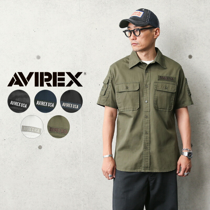 Avirex S S Avirex アビレックス メンズ 半袖 カジュアルシャツ ファティーグシャツ Avirex アビレックス S S Fatigue カーキ シャツ Wip Waiper店